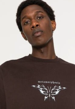 YOURTURN Unisex - T-Shirt Print -Dark Brown -Modieuze Herenkleding 02e4d60f13f94c1fafeeb82f0a656834