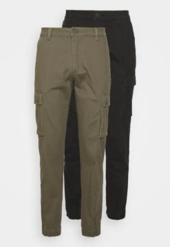 Pier One 2 Pack - Cargobroek - Olive/Black -Modieuze Herenkleding 07d111b72b7b4304bcd405fc18ad6beb