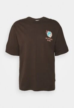 YOURTURN Graphic Tee Unisex - T-Shirt Print - Brown