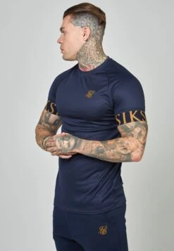SikSilk Short Sleeve Dynamic Tech - T-Shirt Print - Navy -Modieuze Herenkleding 230eb1f2a58d4524a1d8c7267b1bbd0e