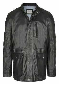 Bugatti Mit Abdeckleiste Und Stehkragen - Leren Jas - Schwarz -Modieuze Herenkleding 255e242d242d427e8a56d56a92ffc501