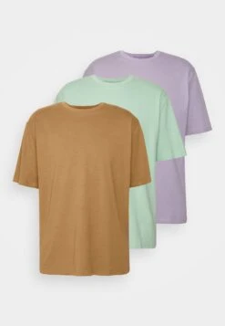 YOURTURN 3Pack Unisex - T-Shirt Basic - Light Green/Lilac/Light Brown -Modieuze Herenkleding 2ed8114ce3474a2bb4c76e33887aa7fd