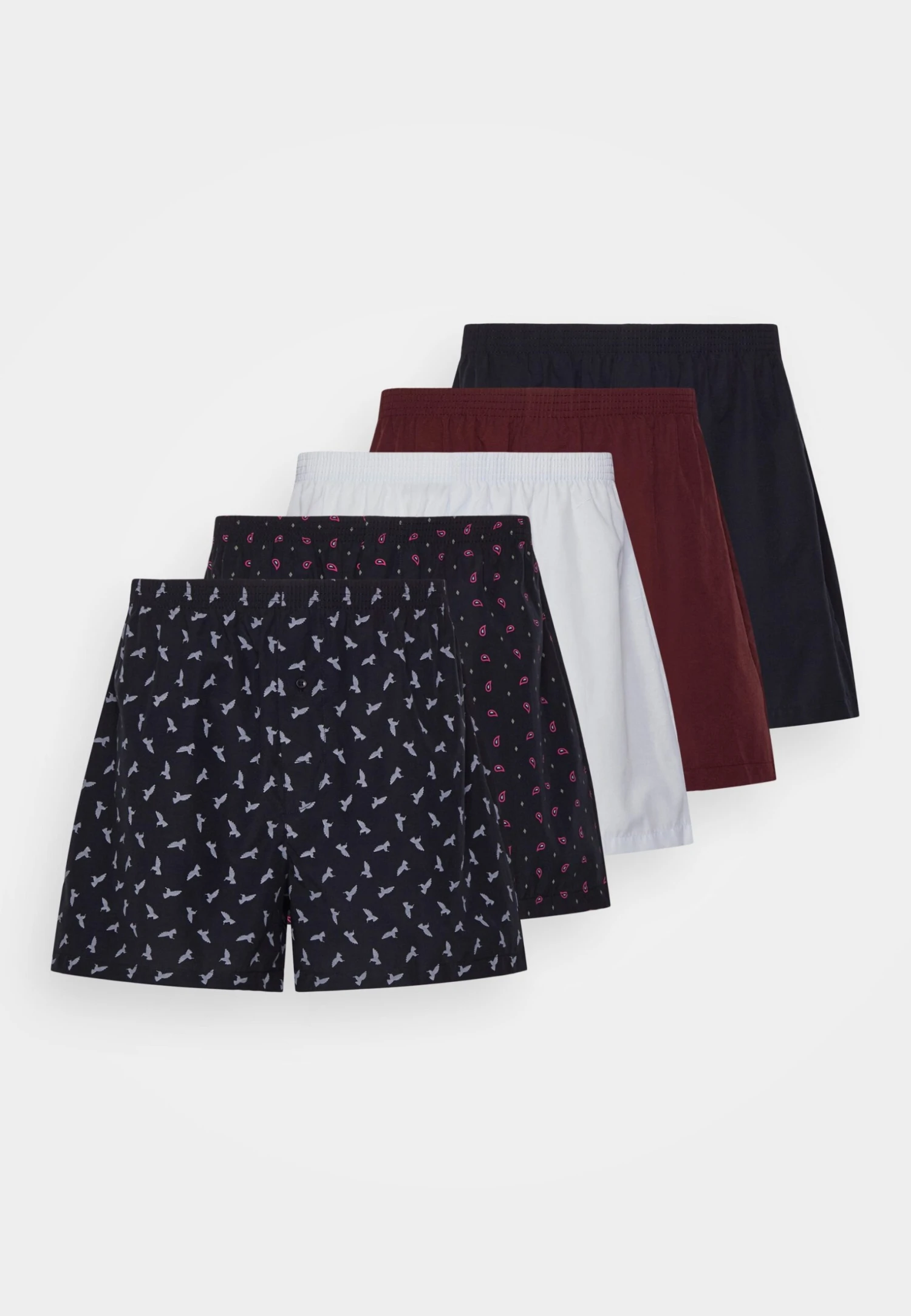 Pier One 5 Pack - Boxershort - Dark Blue/Bordeaux/ Blue 7 Pier One 5 Pack - Boxershort - Dark Blue/Bordeaux/ Blue - Afbeelding 5