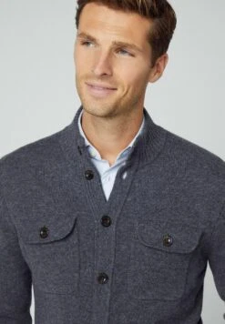 Hackett London Chest Pocket Fb - Vest - Charcoal Grey -Modieuze Herenkleding 3f8292551eb54e9fb8a0bb8de2d78521