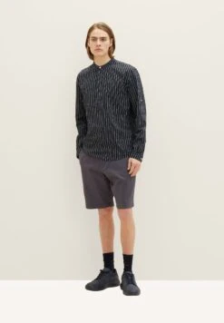 TOM TAILOR Denim Mit Stehkragen - Overhemd - Black Stripe -Modieuze Herenkleding 568433cecad9467baee1f856cb77dcaf