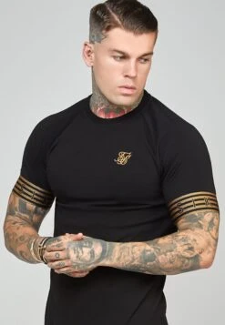 SikSilk Elastic Cuffed- T-Shirt Print - Black -Modieuze Herenkleding 5f093d4ac0534cb889a13fb901fc3871
