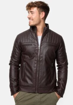 Indicode Jeans Brook - Imitatieleren Jas - Dark Brown -Modieuze Herenkleding 69876b049d9c4813b7e1a1c6840af91b