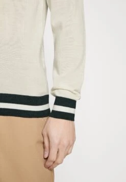 Hackett London Contrast Trim V Neck - Vest - Ecru/Green -Modieuze Herenkleding 774964fc29994725a96951b1de56ca12