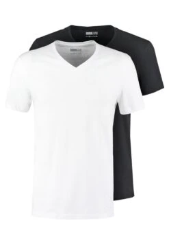 Pier One 2 Pack - T-Shirt Basic - White/Black -Modieuze Herenkleding 7f713aa7d0cf4680ab0acb77eb634838