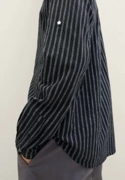 TOM TAILOR Denim Mit Stehkragen - Overhemd - Black Stripe -Modieuze Herenkleding 83b9b1615edd4a46bc6fb0125e645946