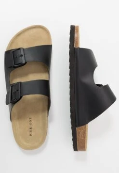 Pier One Unisex - Pantoffels - Black -Modieuze Herenkleding a98de5f417bd4f57b176937b18a12ab7