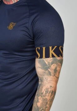 SikSilk Short Sleeve Dynamic Tech - T-Shirt Print - Navy -Modieuze Herenkleding bfabb9ce66b34d799dc182419059e819