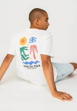 Kaotiko Barcelone - T-Shirt Print - Weiß -Modieuze Herenkleding d44350842fb64884b03a612e5004b6de