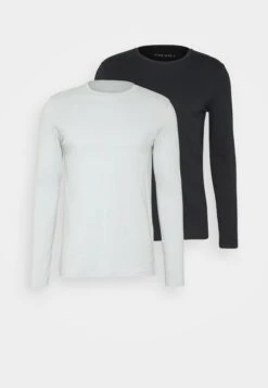 Pier One 2 Pack - Longsleeve - Light Blue/Dark Blue -Modieuze Herenkleding dc80738cde5f4337a9bcdc73cf9d8dc9