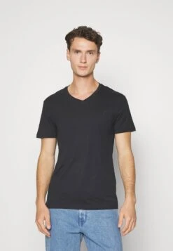 Pier One V Neck Bird Tonal 3 Pack - T-Shirt Basic - Light Brown/White/Dark Blue -Modieuze Herenkleding e08d0778ecd941aa94fa4e322df34f7c