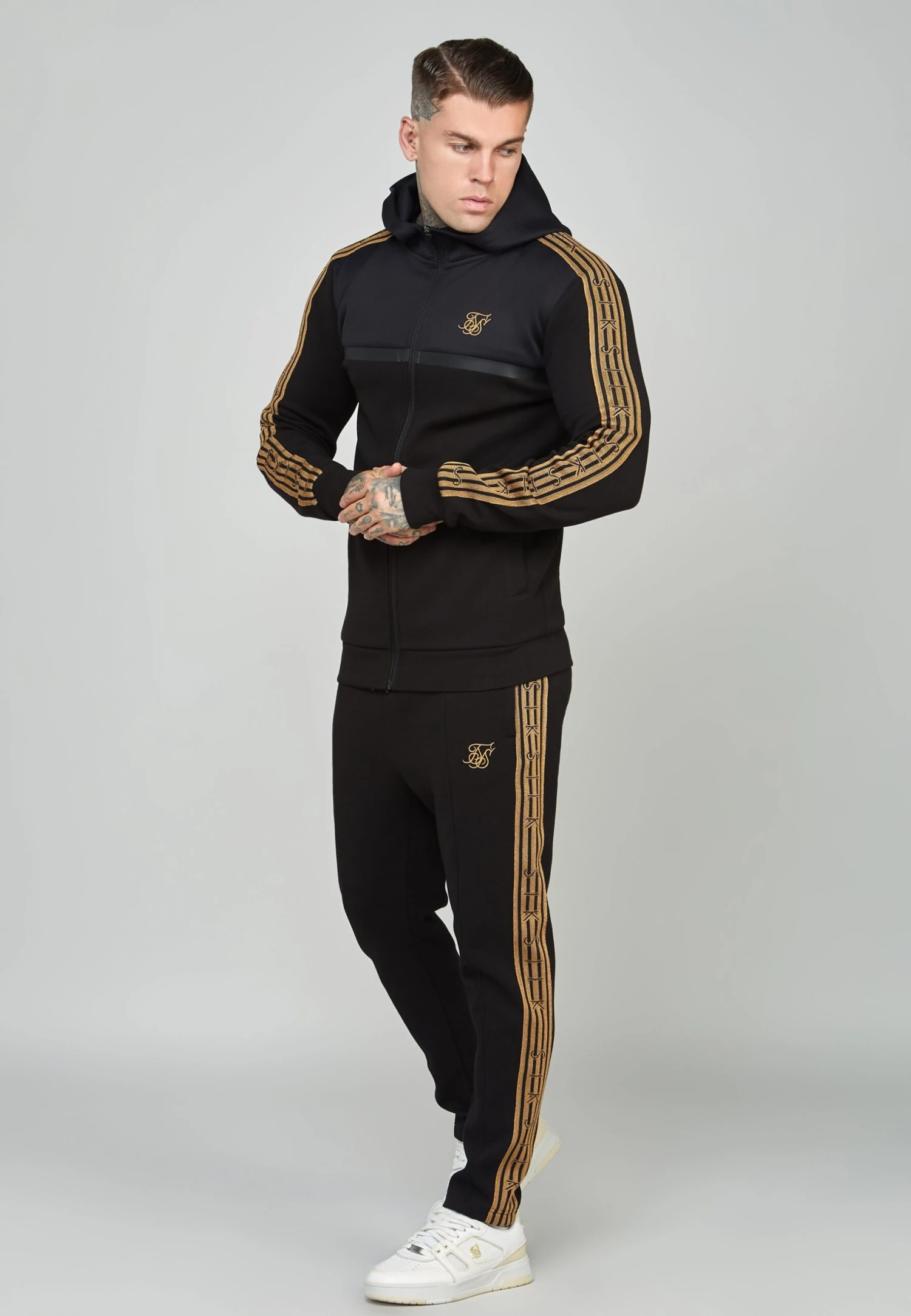 SikSilk Tape Zip Thru - Sweater Met Rits - Black 4 SikSilk Tape Zip Thru - Sweater Met Rits - Black - Afbeelding 2